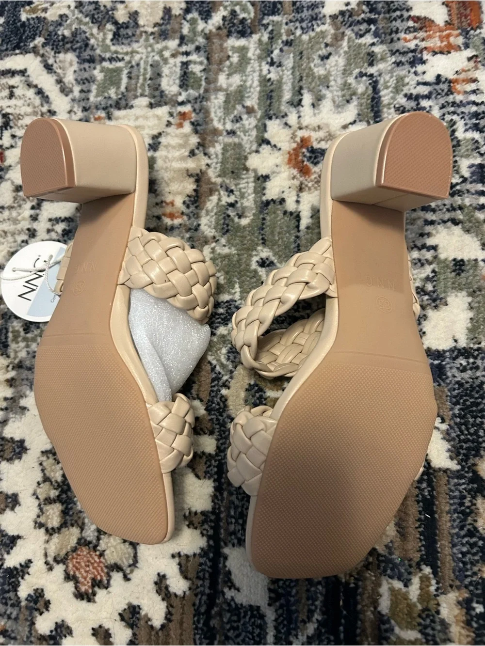 Women's Braided Slide Sandals in Beige
